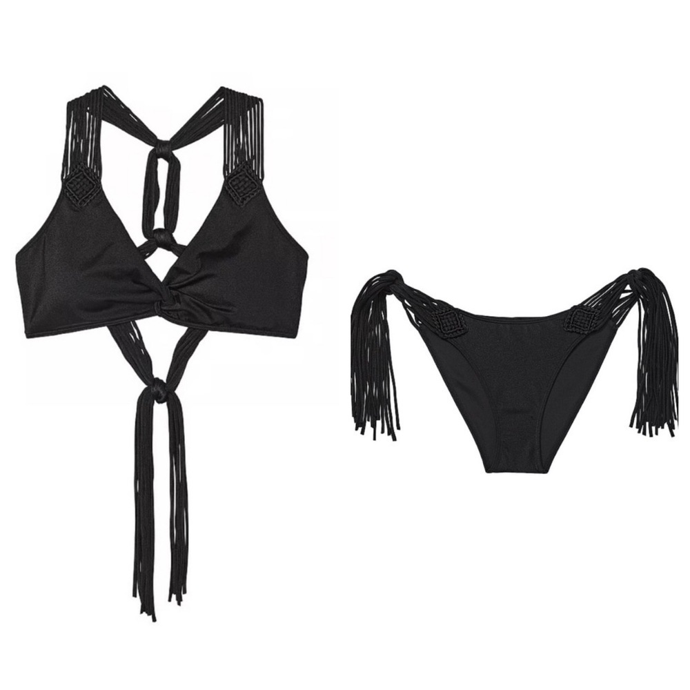 New! Victoria’s Secret archives black fringe bikini 4850